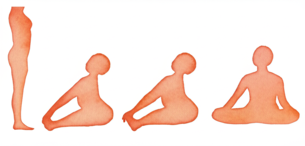 나비 자세 동작 시퀀스