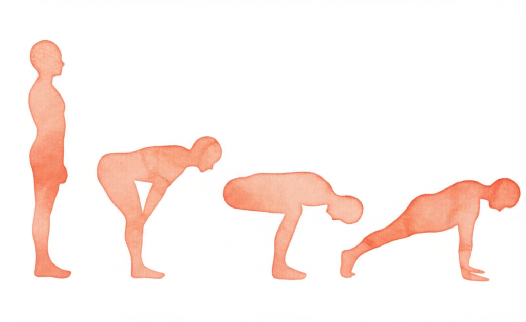 악어 자세 동작 시퀀스