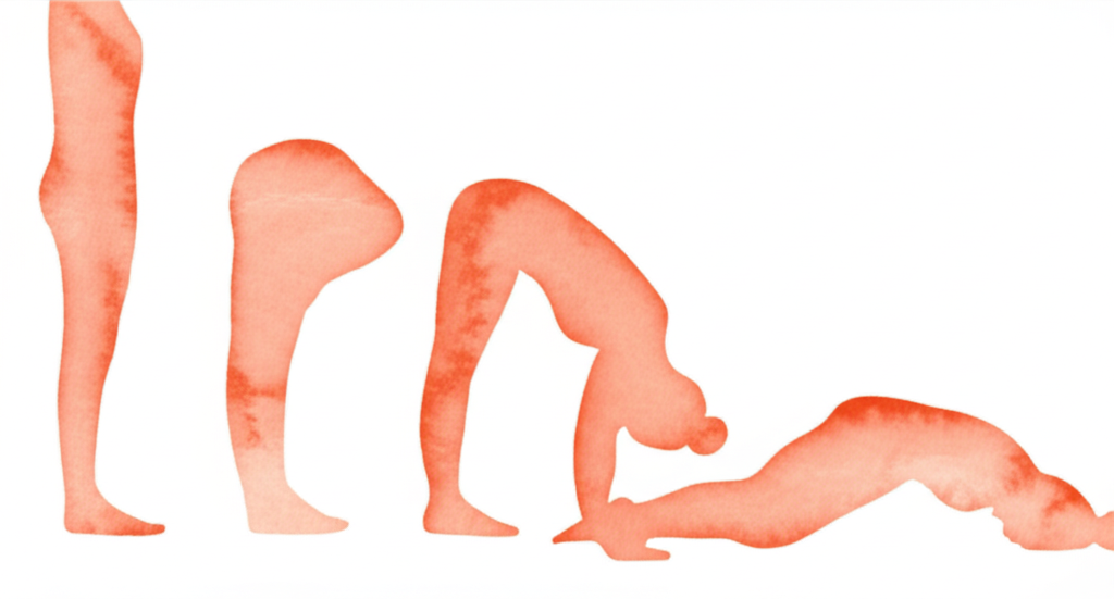 늘어진 강아지 자세 동작 시퀀스