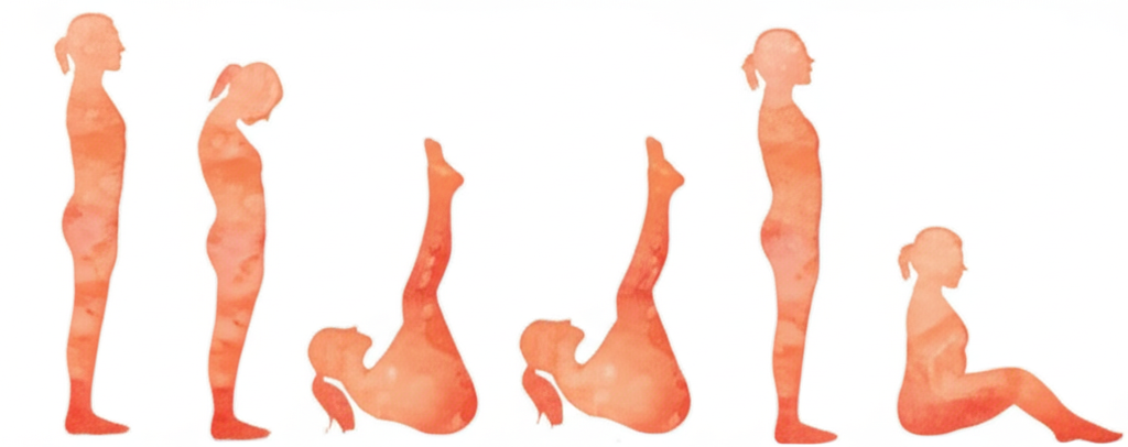 반 보트 자세 동작 시퀀스