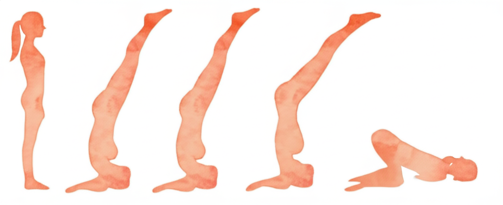 벽에 다리 올리기 동작 시퀀스