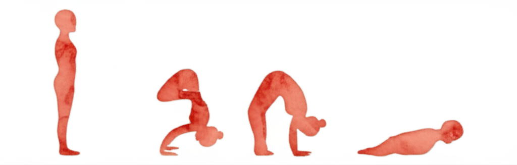 전갈 자세 동작 시퀀스