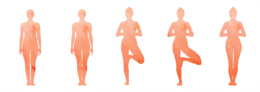 나무 자세 동작 시퀀스