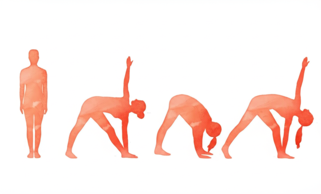 삼각 자세 동작 시퀀스